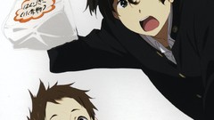 Anime green eyes brown eyes brunettes school uniforms short 