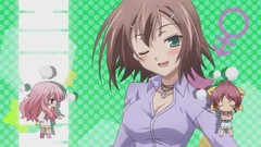 Anime green eyes short hair baka to test to shoukanjuu himeji 