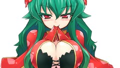 Anime green hair cleavage hentai huge boobs