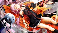 Anime guilty crown anime girls yuzuriha inori dress pink hair