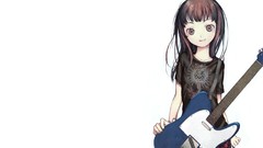 Anime guitarists anime girls brunettes