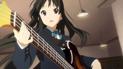 Anime guitars smiling anime girls akiyama mio k - on open mouth