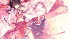 Anime hakurei reimu touhou miko video games detached sleeves