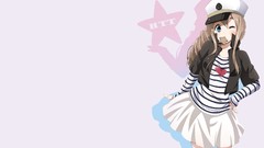 Anime hats cookies blondes skirts eating blush long hair anime 