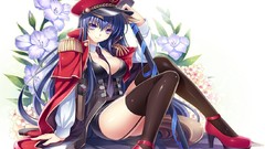 Anime hats ecchi cleavage thigh highs