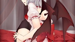 Anime hats Vampires red eyes anime girls short hair remilia 