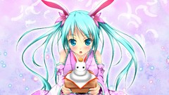 Anime hatsune miku vocaloid animal ears detached sleeves 