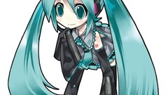 Anime hatsune miku vocaloid aqua hair aqua eyes