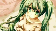 Anime hatsune miku vocaloid green hair