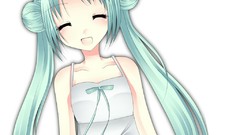 Anime hatsune miku vocaloid green hair Simple Background hair 