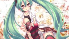 Anime hatsune miku vocaloid meganekko