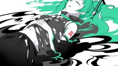 Anime hatsune miku vocaloid twintails polychromatic