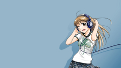Anime headphones leaf girl