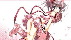 Anime Hearts pants pink hair anime girls yellow eyes hinamori 