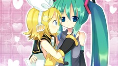 Anime Hearts pink background anime girls hatsune miku vocaloid 