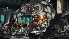 Anime horns armor Swords anime girls demons long ears