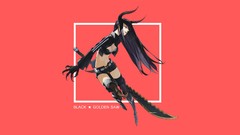 Anime horns red eyes Swords long hair anime girls black rock 