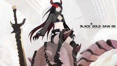 Anime horns Shorts red eyes long hair boots black rock shooter 