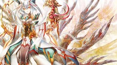 Anime horns white hair anime girls short hair orange eyes