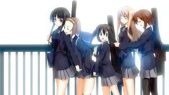 Anime instruments blondes brunettes school uniforms akiyama mio 