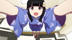 Anime kimono anime girls Araragi Tsukihi Nekomonogatari