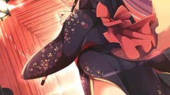 Anime kimono blush anime girls blue eyes animal ears tails 