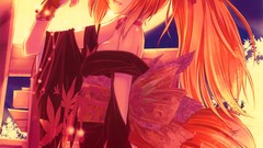 Anime kimono masks anime girls tails redheads shrine scans 