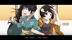 Anime kimono smiling anime girls araragi karen 