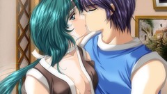 Anime kissing anime girls