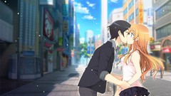 Anime kissing anime girls closed eyes kousaka kirino kousaka 