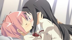 Anime kissing blush pink hair long hair anime girls closed eyes 