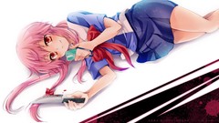 Anime Knives red eyes pink hair anime girls school uniforms 