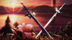 Anime lakes Swords sword art online fantasy art
