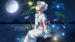 Anime lakes white hair