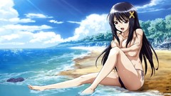 Anime legs big eyes long hair anime girls brown eyes brunettes 