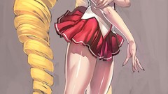 Anime legs blondes skirts high heels