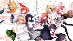 Anime legs stockings skirts pink hair anime girls redheads