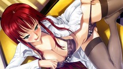 Anime lingerie thigh highs open shirt