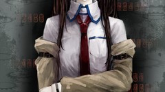 Anime long hair anime girls blue eyes brunettes makise kurisu 