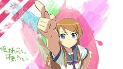 Anime long hair anime girls blue eyes brunettes school uniforms 