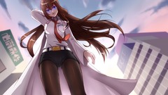 Anime long hair anime girls brunettes makise kurisu steins gate