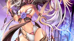 Anime long hair anime girls cleavage bodysuits