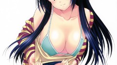 Anime long hair anime girls lingerie blue eyes underwear bikini 