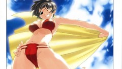 Anime long hair anime girls lingerie blue eyes underwear bikini 