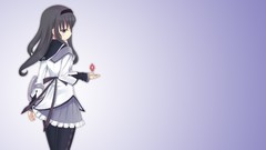 Anime long hair anime girls pantyhose mahou shoujo madoka 