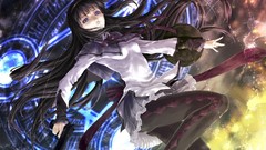 Anime long hair anime girls pantyhose mahou shoujo madoka 