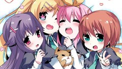 Anime long hair anime girls purple eyes