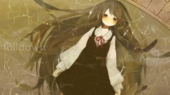 Anime long hair anime girls short hair floating