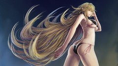 Anime long hair anime girls yellow eyes monogatari-series 