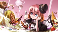 Anime long hair blue eyes